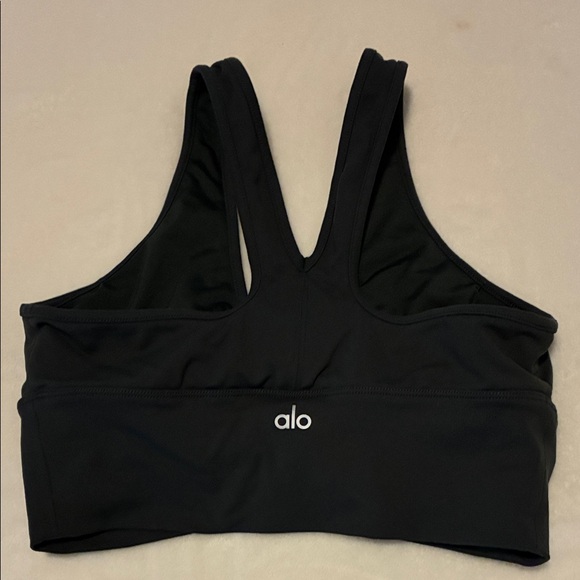 ALO Yoga dark gray  Ruched Sports Bra - Picture 2 of 2